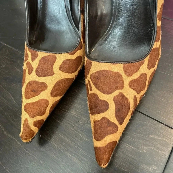 ALDO GIRAFFE PRINT PONY HAIR POINTED TOE STILETTOS SIZE 36/6 - Picture 3 of 12
